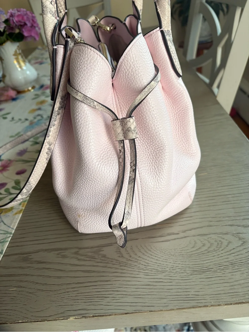 kate spade Pale Pink Pebbled Dumpling Large Satchel Bag